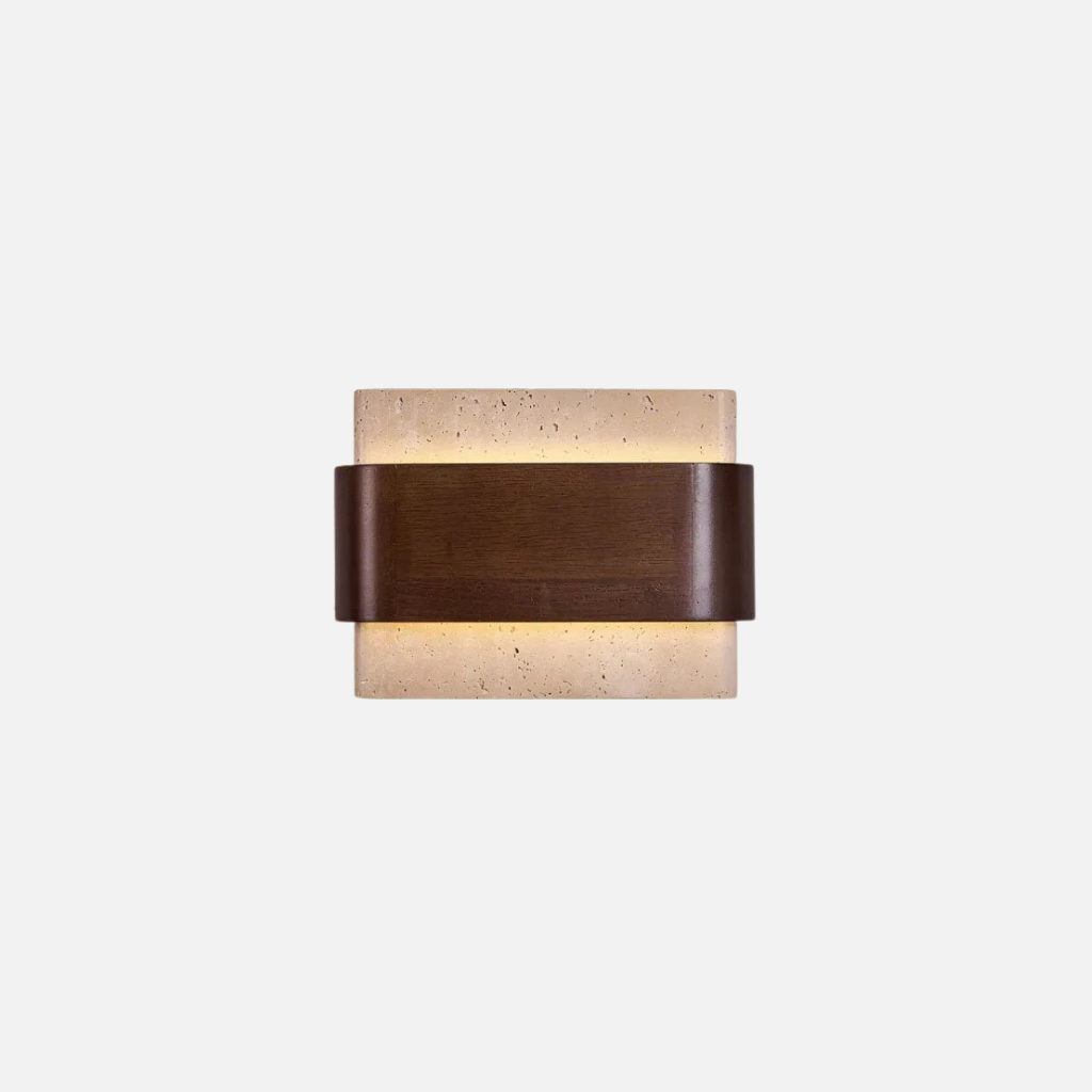 Bloc stone and wood wall lamp modern wall light